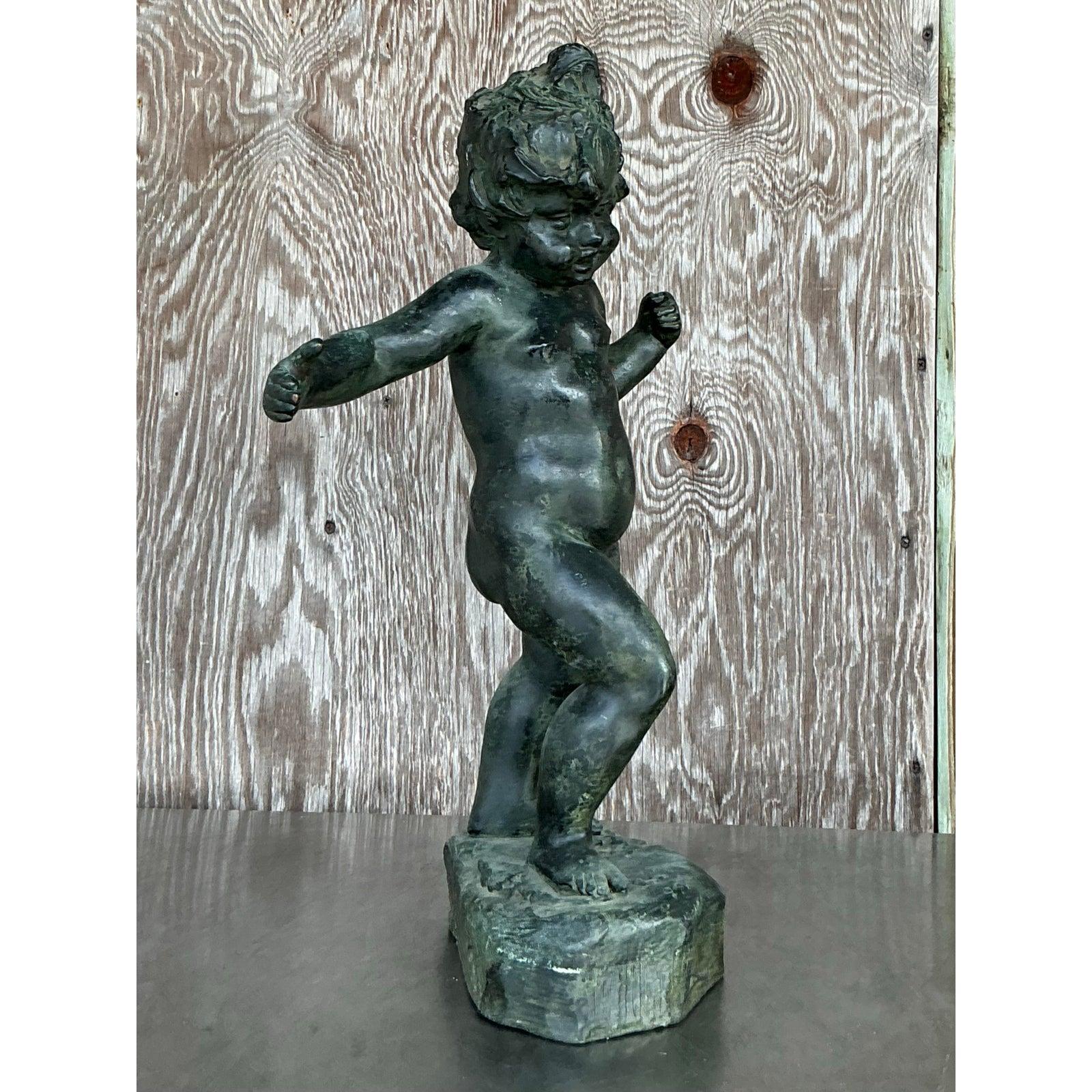 Cherubino patinato vintage Boho In condizioni buone in vendita a West Palm Beach, FL