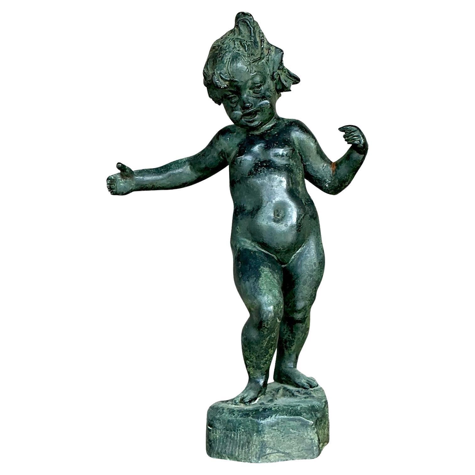 Vintage Boho Patinated Cherub
