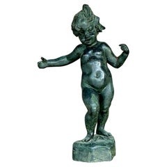Vintage Boho Patinated Cherub