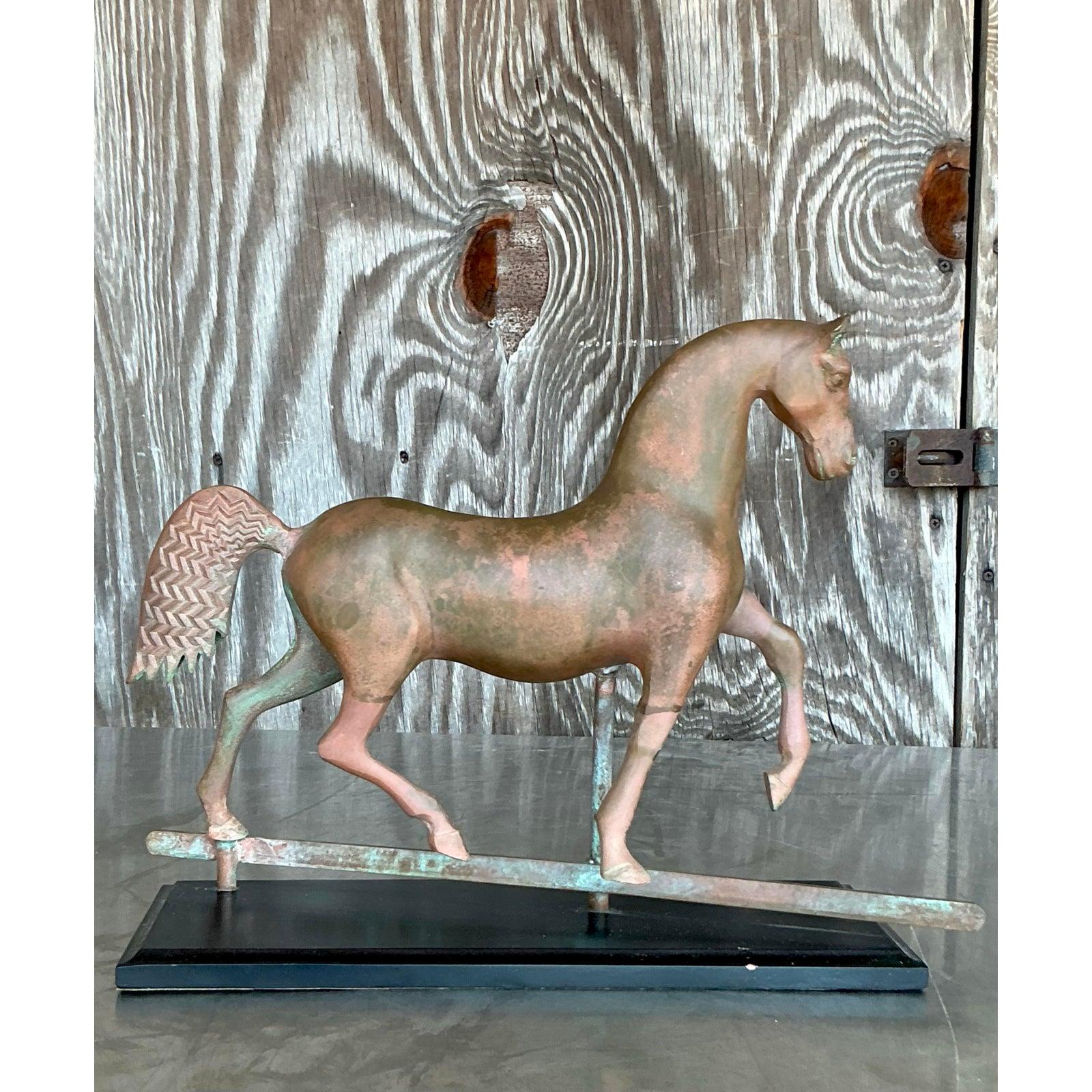 Bronzo Banderuola per cavalli in rame patinato Vintage By in vendita