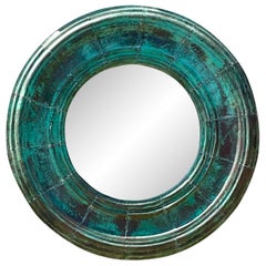 Vintage Boho Patinated Copper Mirror