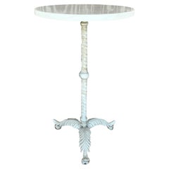 Vintage Boho Patinated Feathers Drinks Table