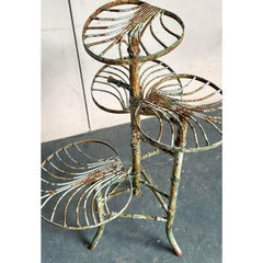 Vintage Boho Patinated Leaf Plant Stand