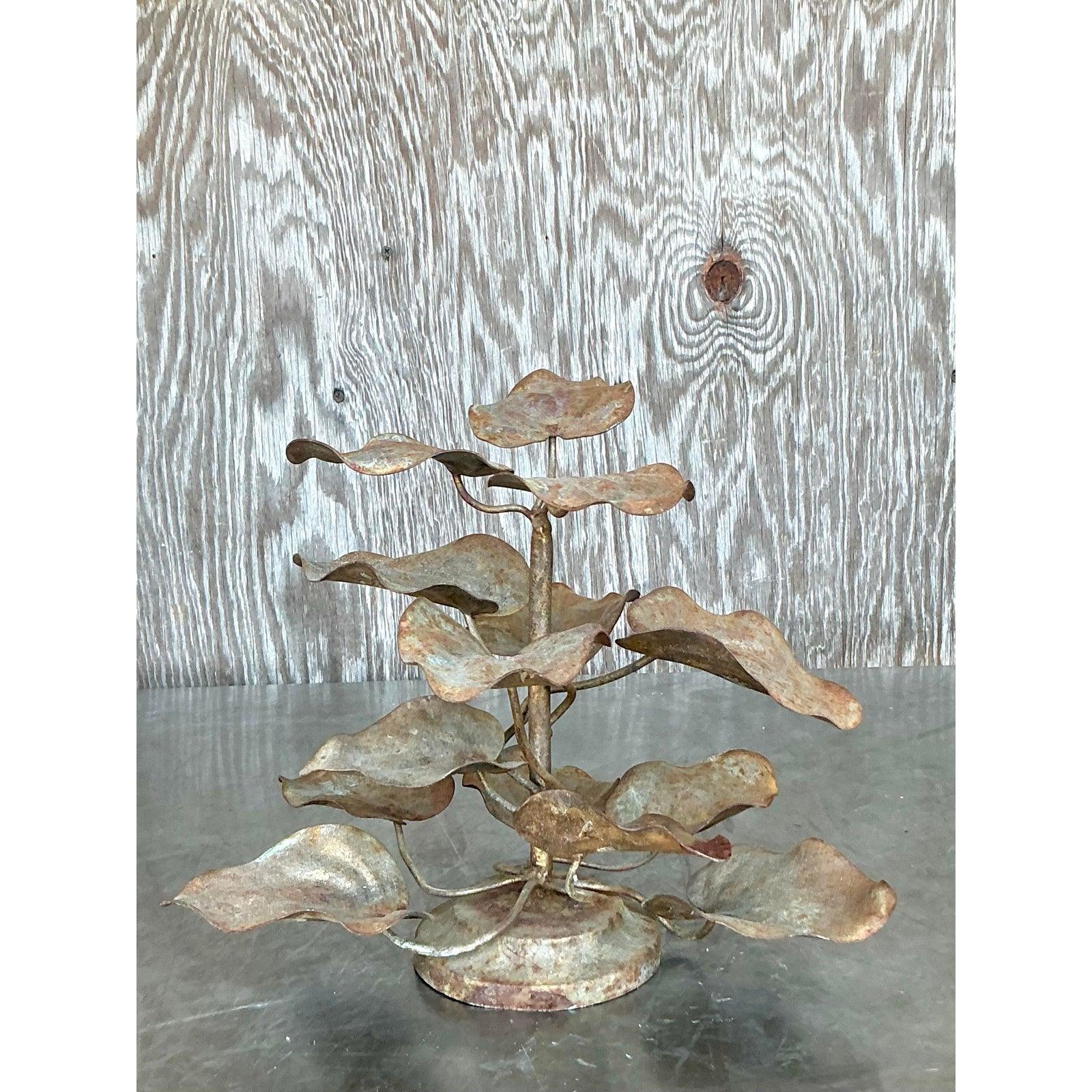 Rustico Albero di foglie patinate vintage Boho in vendita