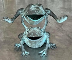 Vintage Boho Patinated Leap Frog Vase