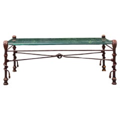 Vintage Boho Patinated Metal Coffee Table After Giacometti