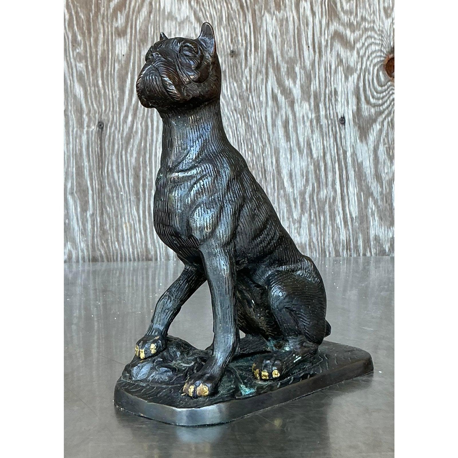 Vintage Boho Patinated Metal Dog For Sale 6