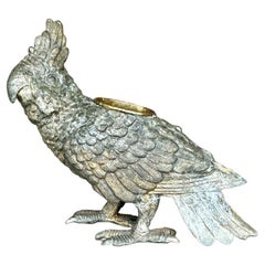 Portavelas Loro Vintage Boho de Metal Patinado