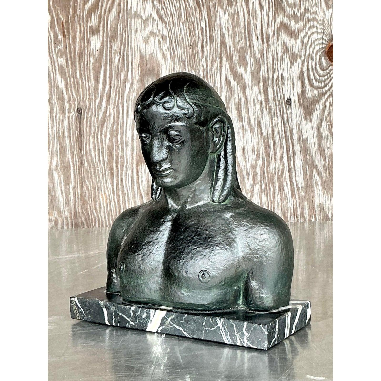 Busto di uomo in gesso patinato Vintage By in vendita 3