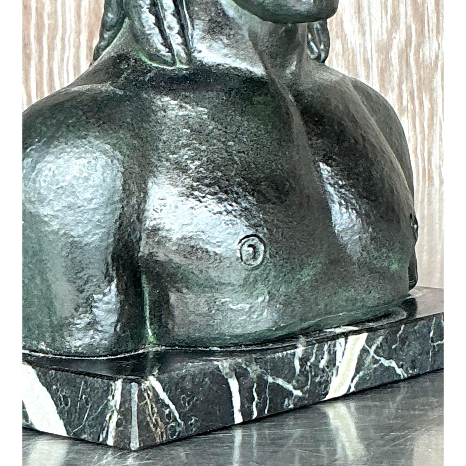Busto di uomo in gesso patinato Vintage By In condizioni buone in vendita a west palm beach, FL