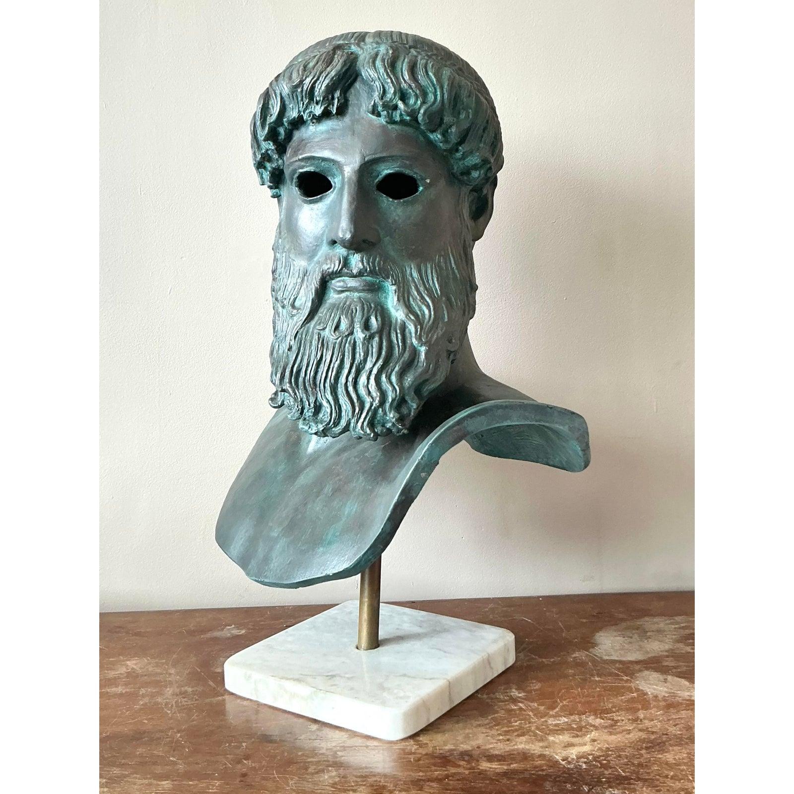 Busto di uomo in gesso patinato Vintage By In condizioni buone in vendita a West Palm Beach, FL