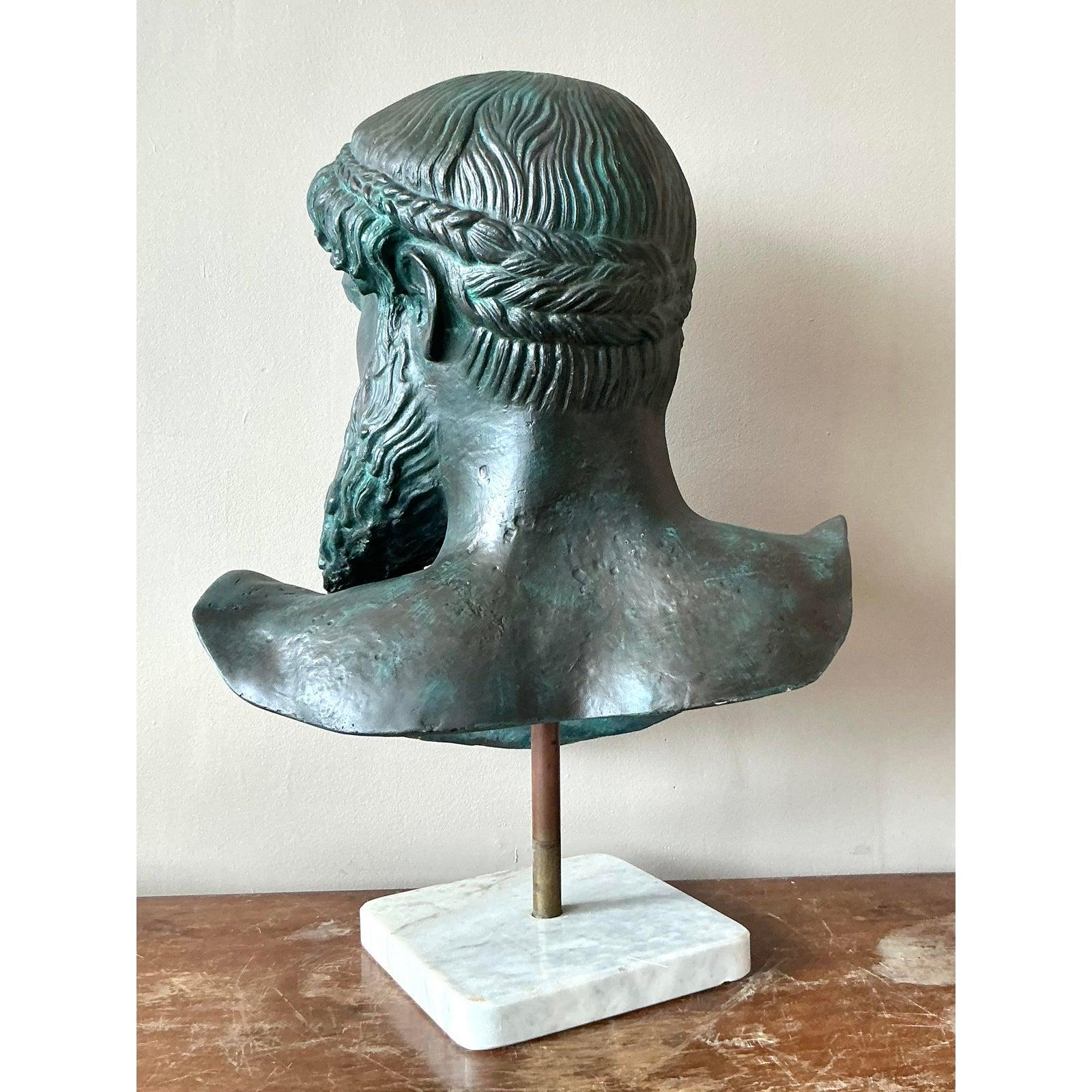 XX secolo Busto di uomo in gesso patinato Vintage By in vendita