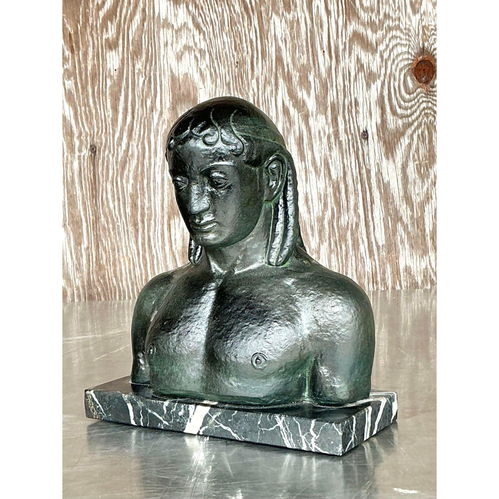 Marmo Busto di uomo in gesso patinato Vintage By in vendita