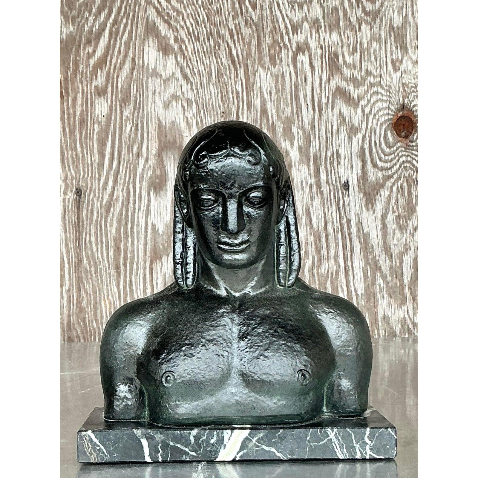 Busto di uomo in gesso patinato Vintage By in vendita 1
