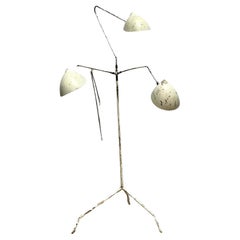 Antique Boho Patinated Rotating Head Floor Lamp After Serge Mouille