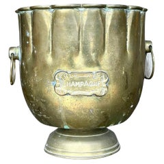Secchiello da champagne in ottone smerlato patinato vintage Boho