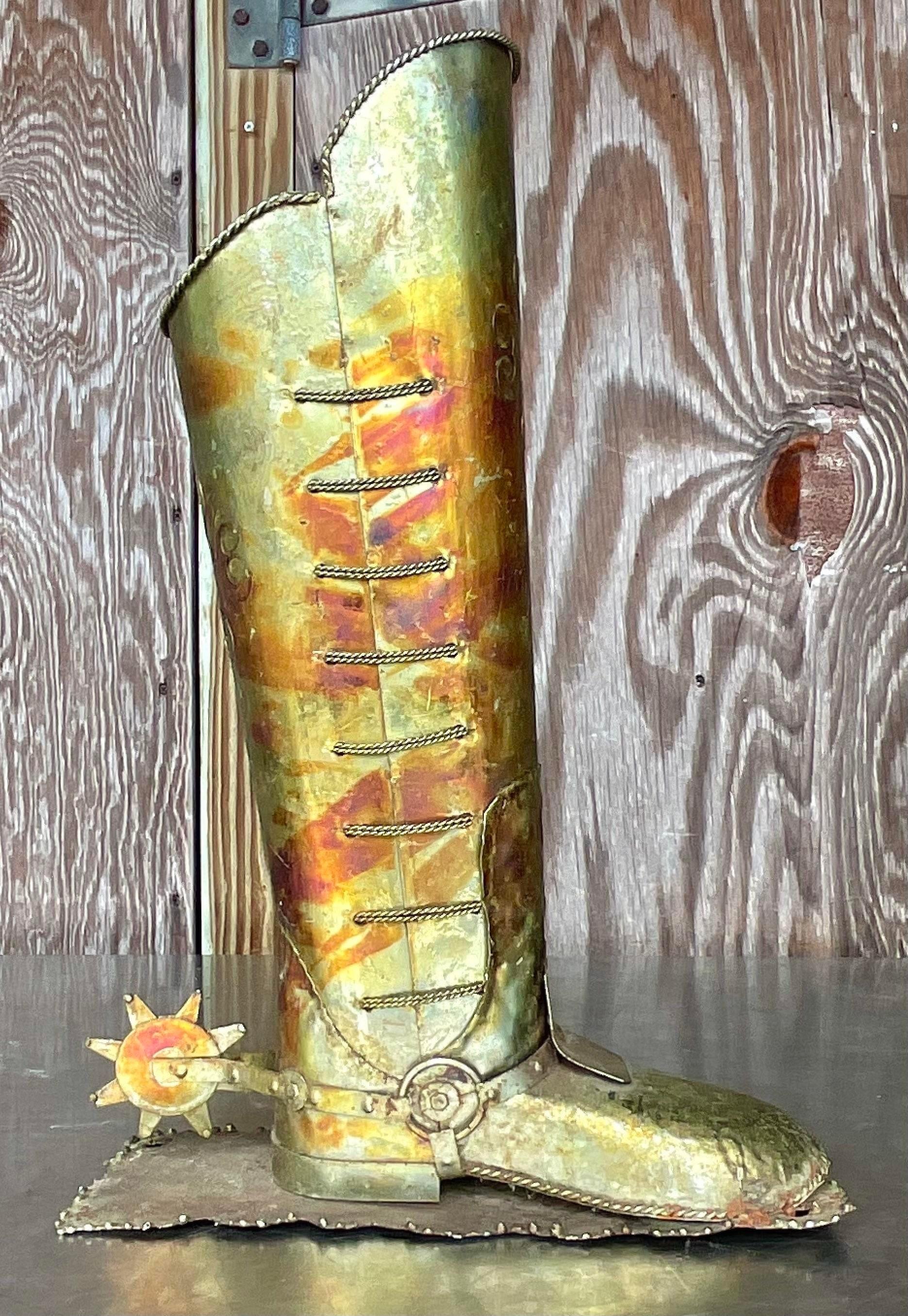 Botte Vintage Boho à Spurs Patinés Bon état - En vente à west palm beach, FL