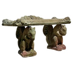 Banc vintage Boho en écureuil patiné