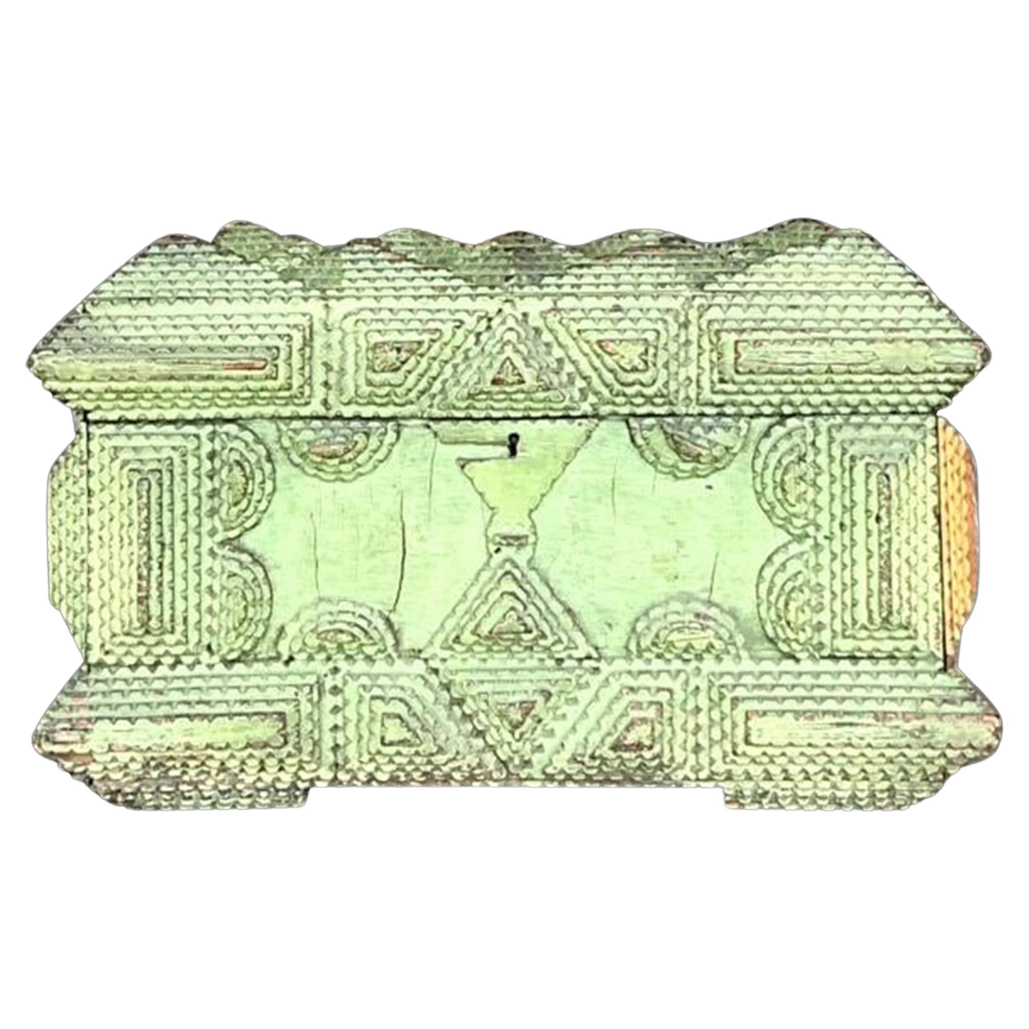 Caja de madera Vintage Boho Patinada Tramp Art