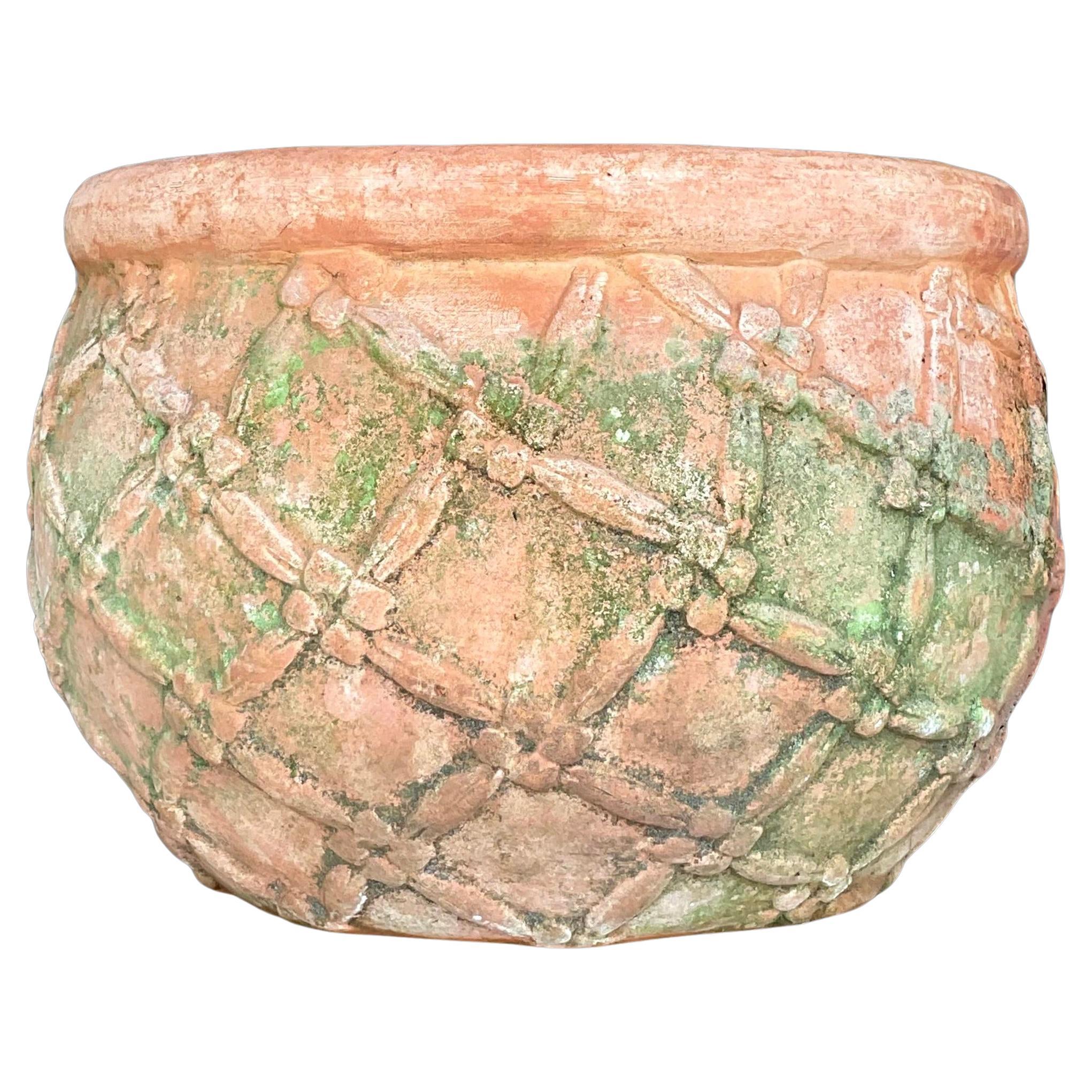 Jardinera de Terracota Patinada Boho Vintage
