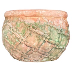 Vintage Boho Patinated Trellis Terracotta Planter