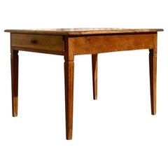 Tavolo da fattoria a due cassetti patinato vintage Boho