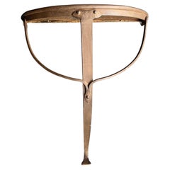 Vintage Boho Patinated Wall Mount Demilune Console Table