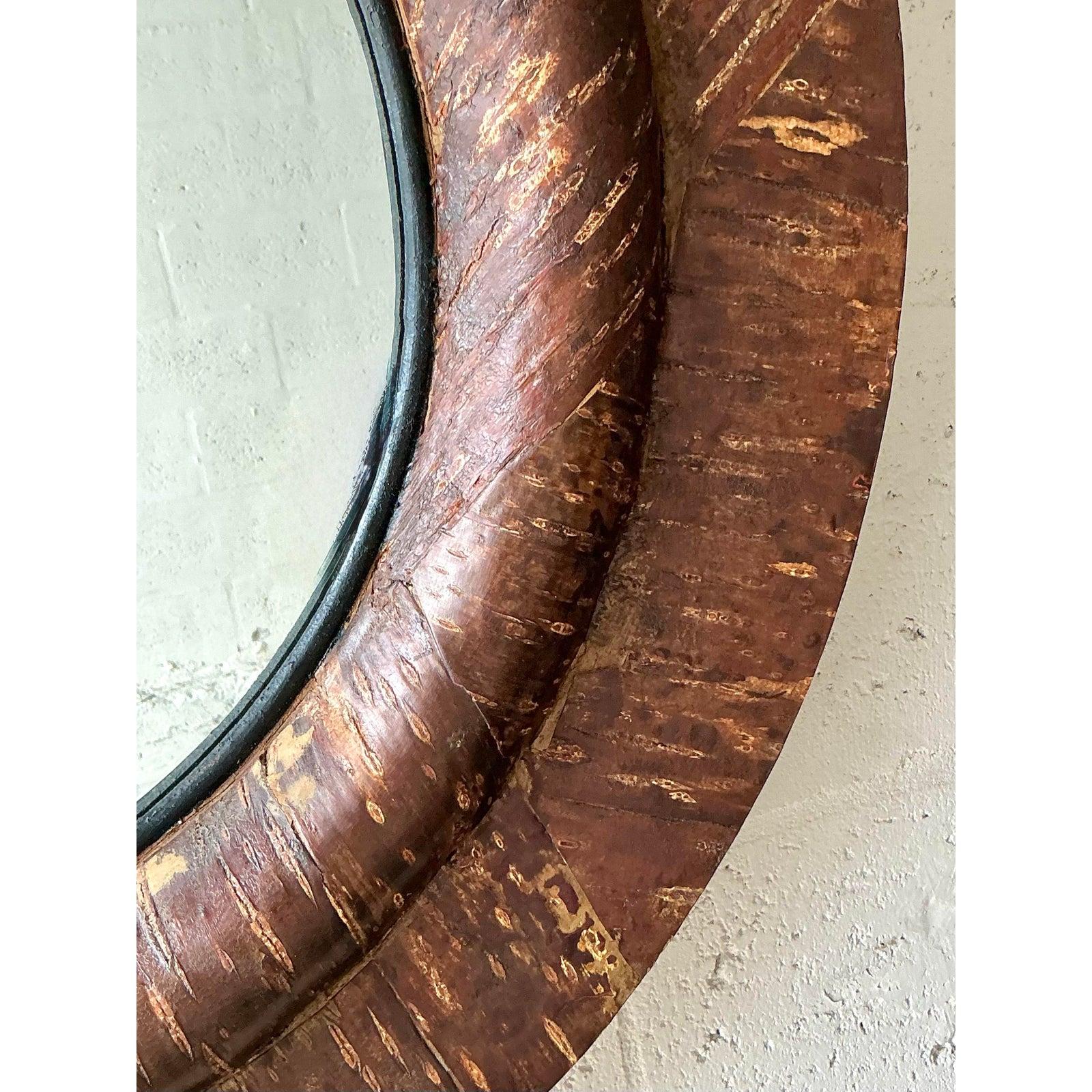 Espejo Vintage Boho de Madera Patinada Brutalista en venta