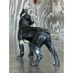 Vintage Boho Patinated Wrought Iron Dog