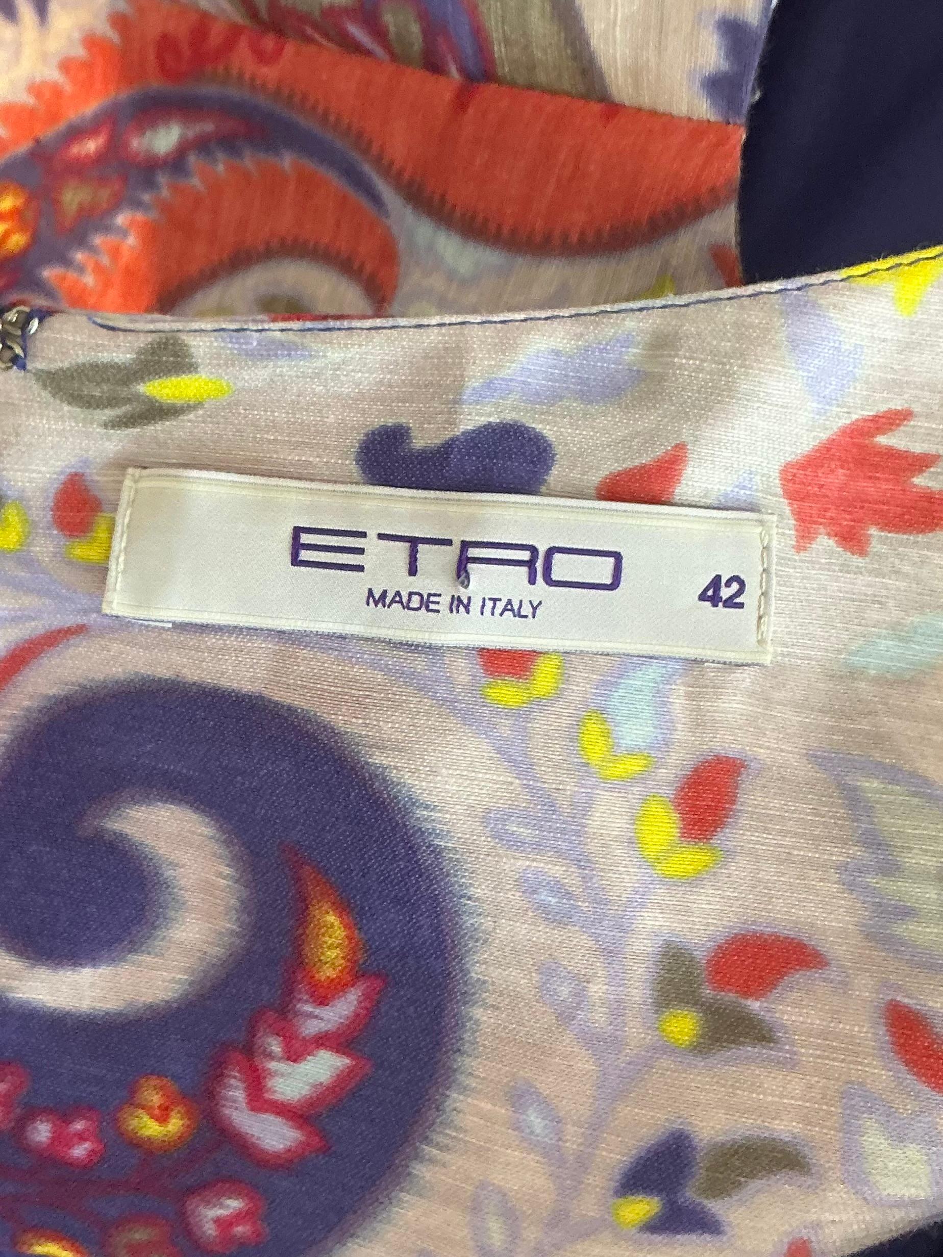 Vintage Boho Patterned Etro Dress For Sale 2