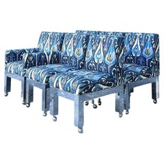 Vintage Boho Paul Evans Cityscape Chrome Dining Chairs - Set of 6