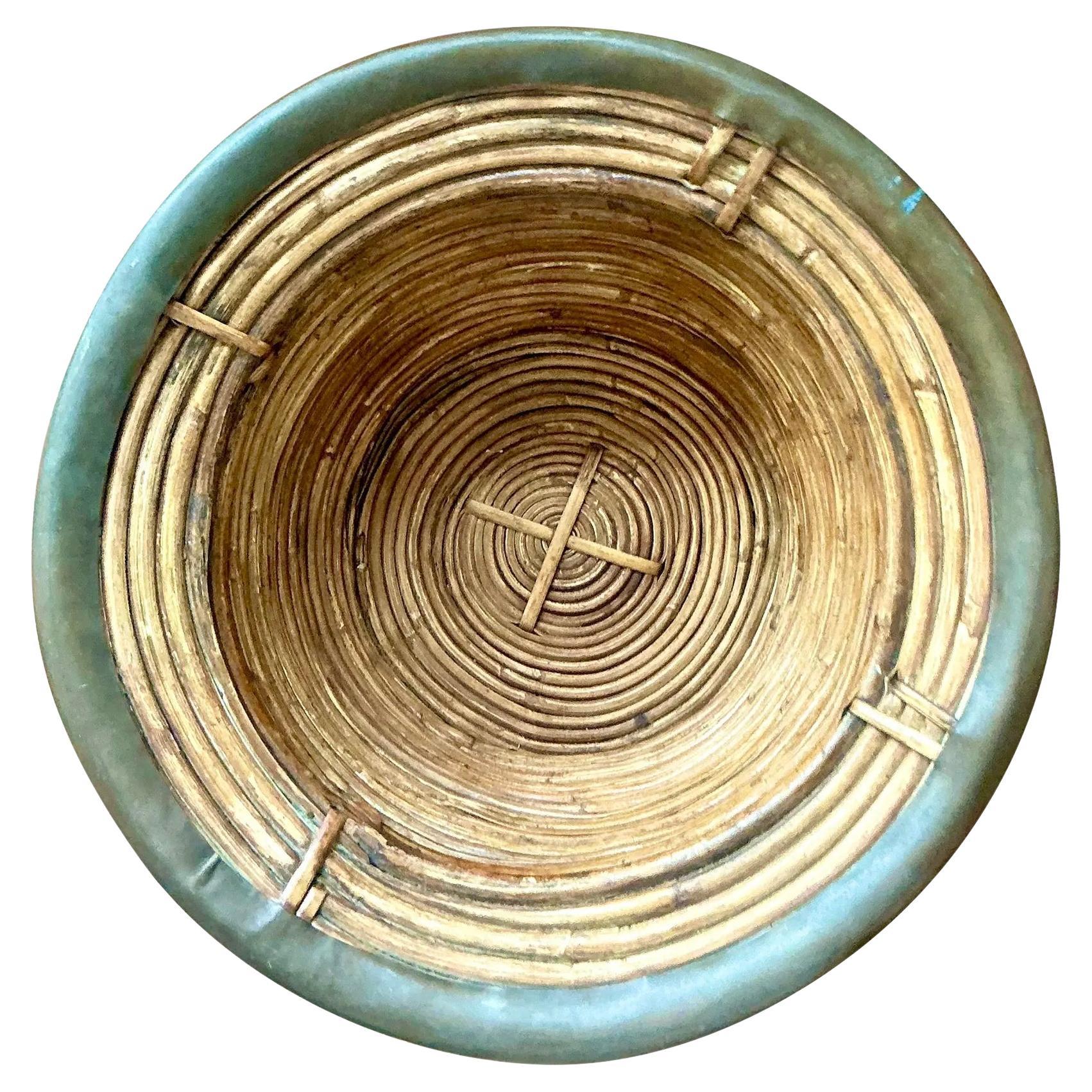 Vintage Boho Pencil Reed Bowl