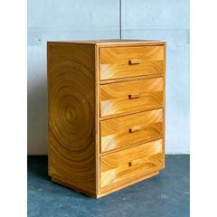 Vintage Boho Pencil Reed Chest of Drawers