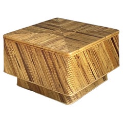 Vintage Boho Pencil Reed Coffee Table