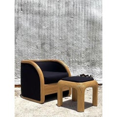 Vintage Boho Pencil Reed Lounge Chair