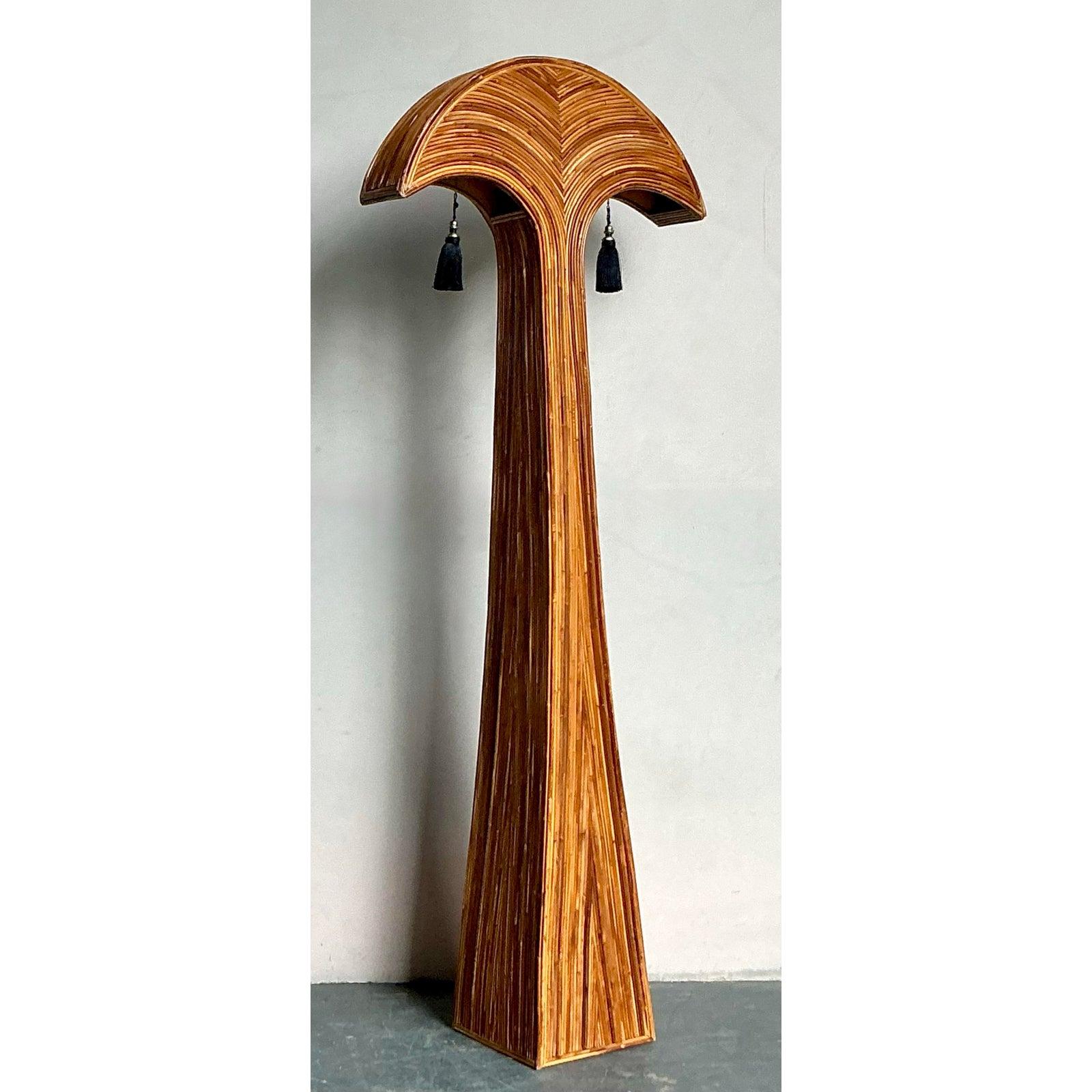 Metal Vintage Boho Pencil Reed Palm Tree For Sale