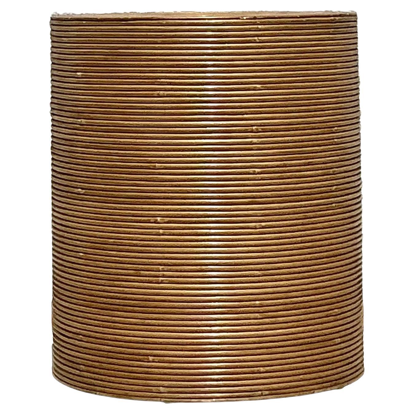 Vintage Boho Pencil Reed Table Pedestal For Sale