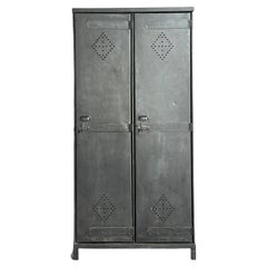 Vintage Boho Perforated Metal Armoire