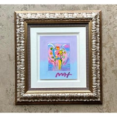 Vintage Boho Peter Max Hand Painted Serigraph