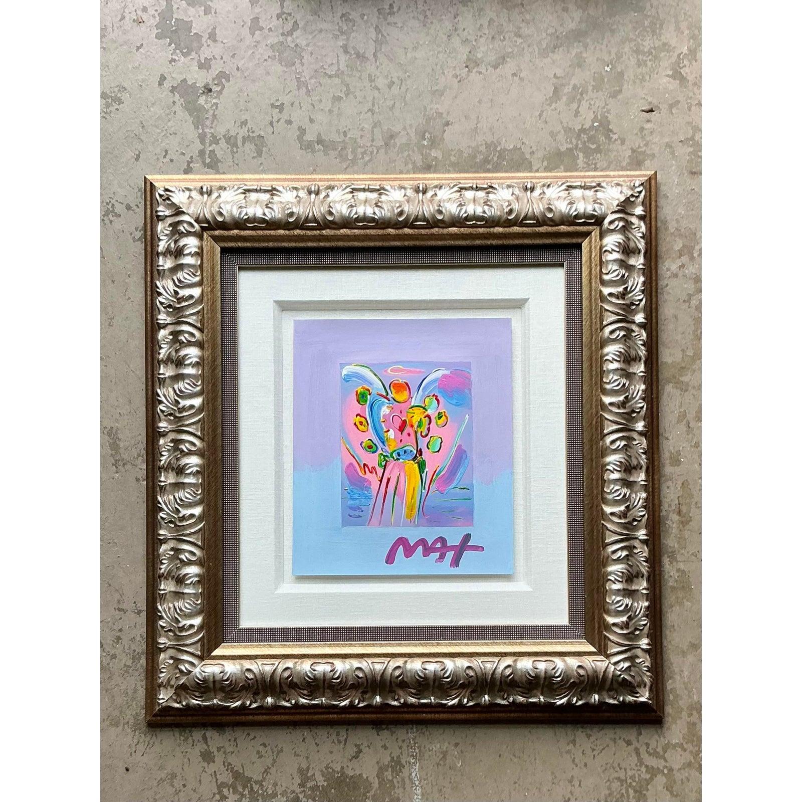 Vintage Boho Peter Max Hand gemalte Serigraphie im Zustand „Gut“ im Angebot in West Palm Beach, FL