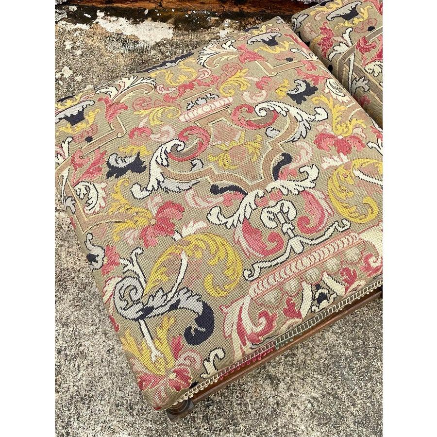 Vintage Boho Petit Point Low Stool 3