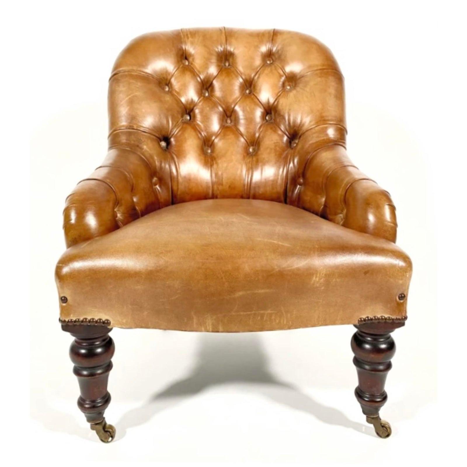 brown fireside chair