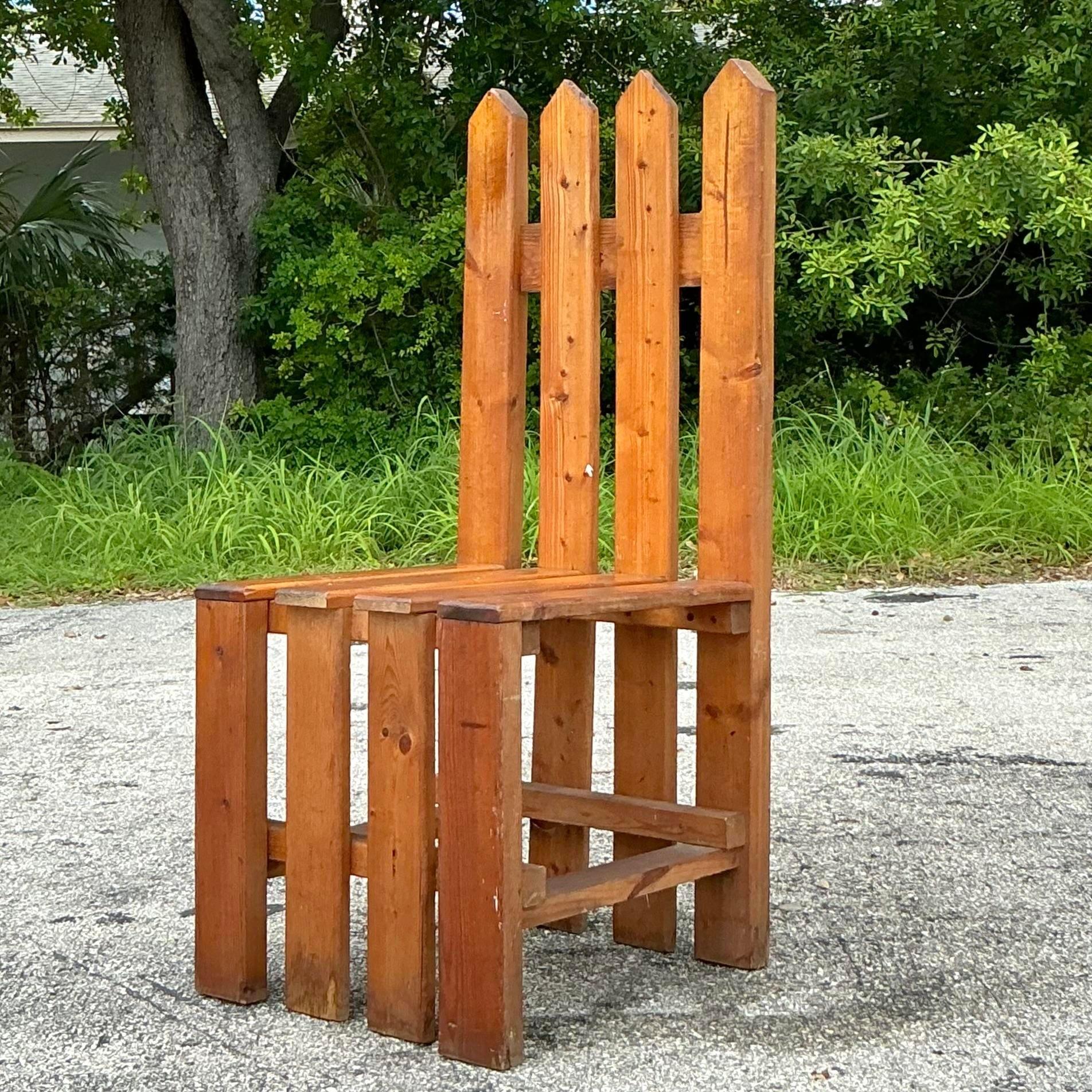 Rustico Sedia con steccato bohémien vintage in vendita