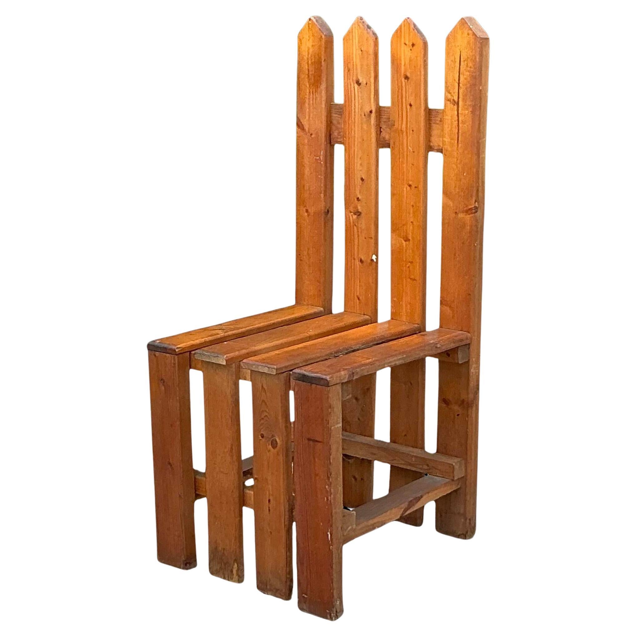 Vintage Boho Picket Fence Chair