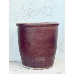 Vintage Boho Pie Crust Ceramic Planter
