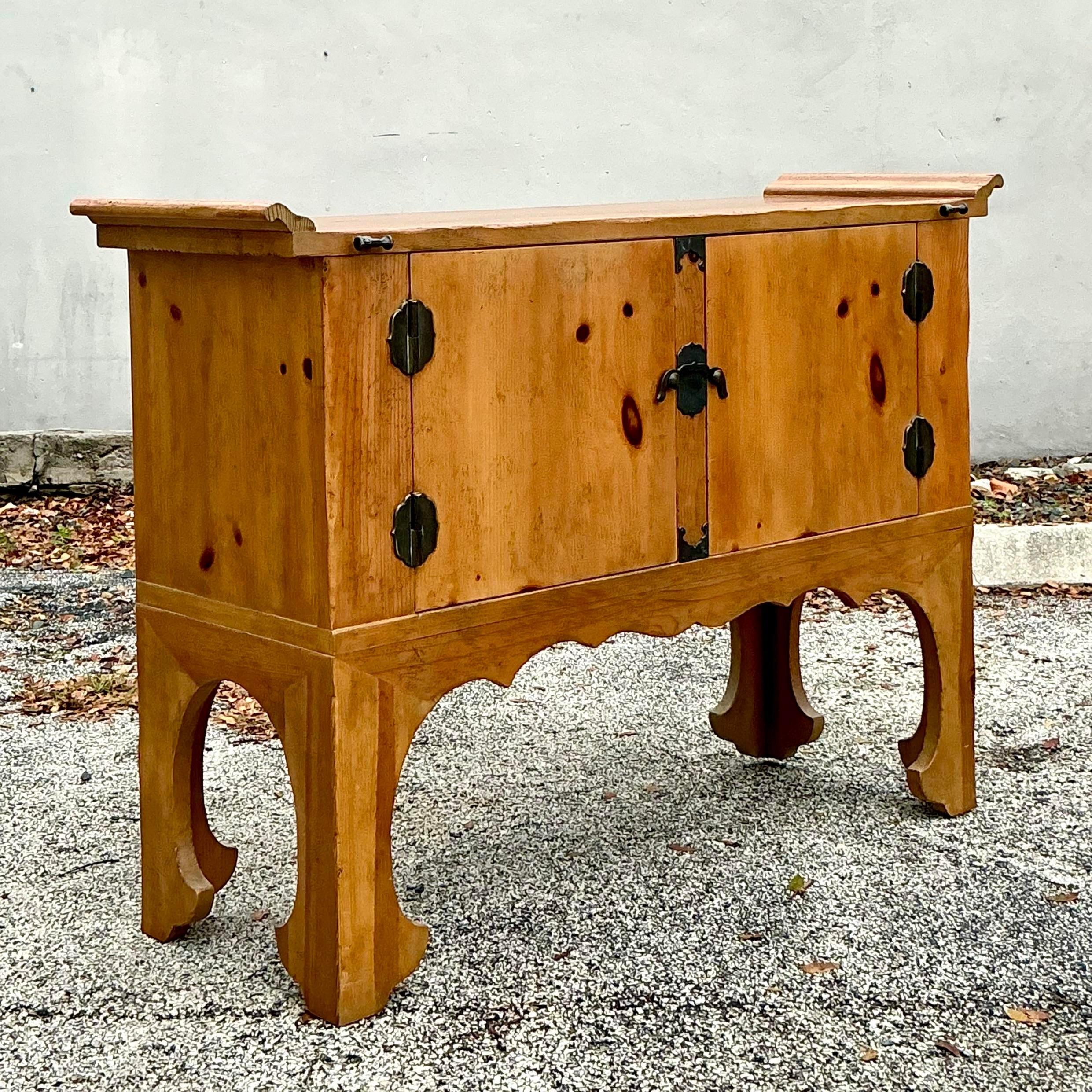 Barra Seca Vintage Boho Pagoda de Pino en Bueno estado para la venta en West Palm Beach, FL