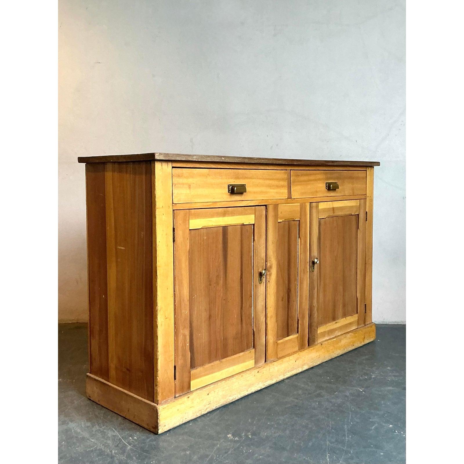 Vintage Boho Pine Sideboard For Sale 4