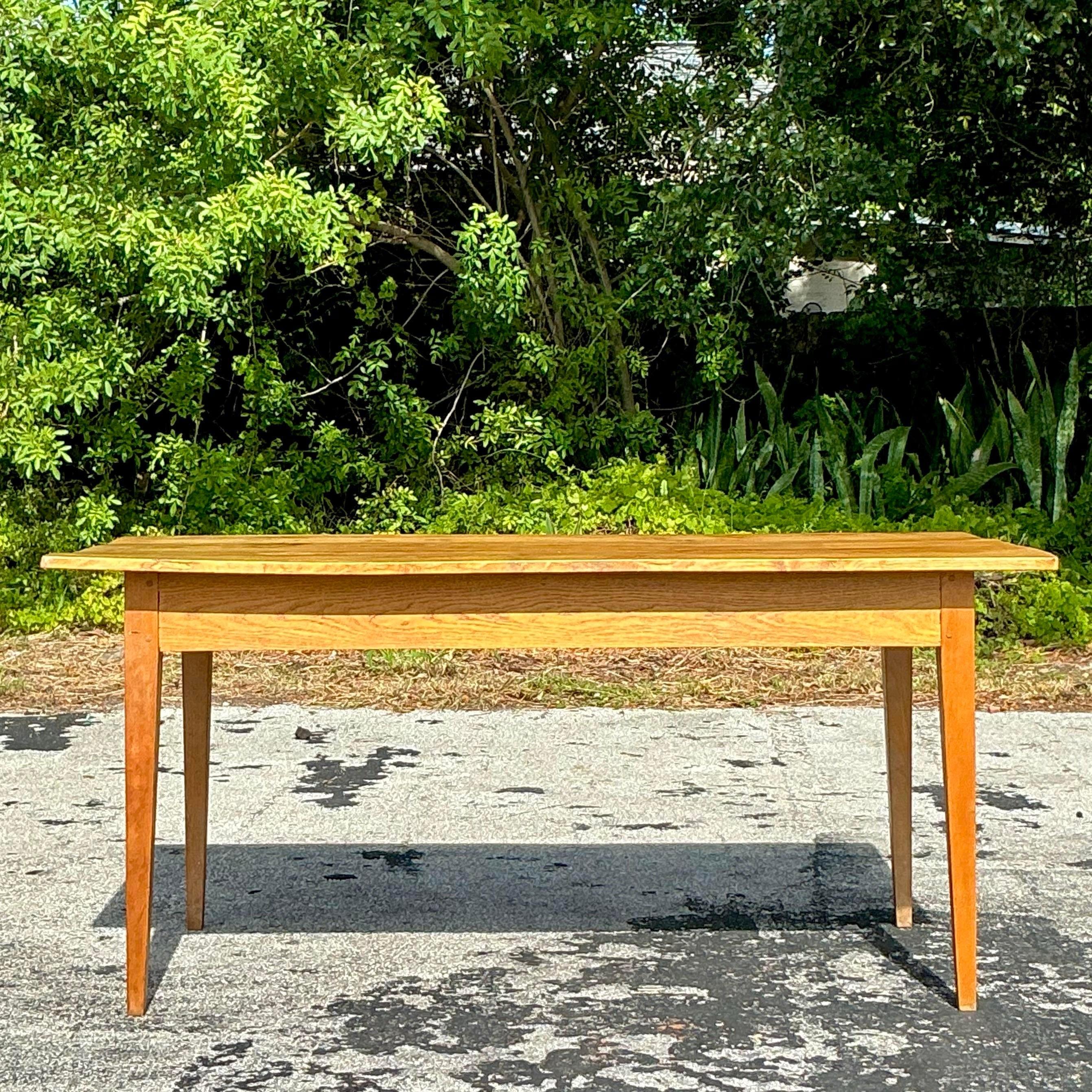 20ième siècle Table de ferme vintage Boho Plank en vente