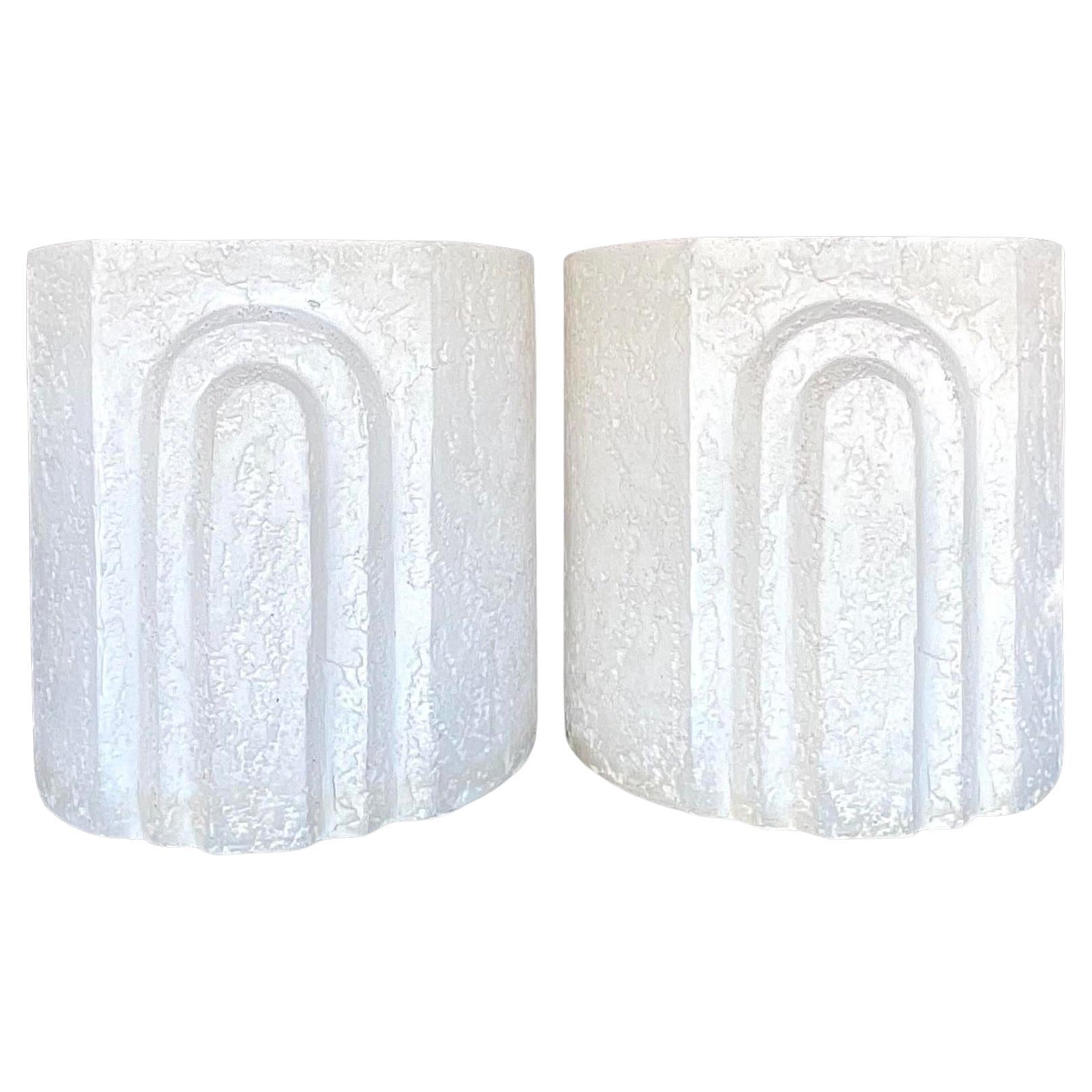 Vintage Boho Plaster Arch Side Tables - a Pair