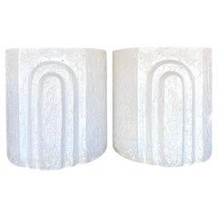 Vintage Boho Plaster Arch Side Tables - a Pair